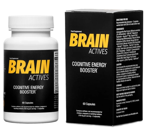 Confezione di Brain Actives per il supporto cognitivo e la salute cerebrale