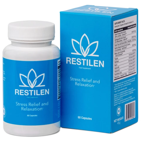 Flacone di Restilen: integratore per gestione stress e ansia